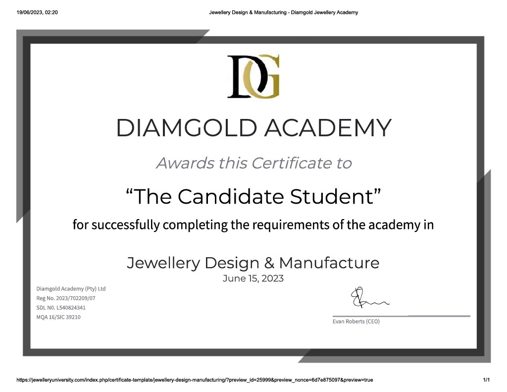 The Jewellery Design Department is committed to being the leading driver of advanced computer-aided design and manufacturing technology in the industry